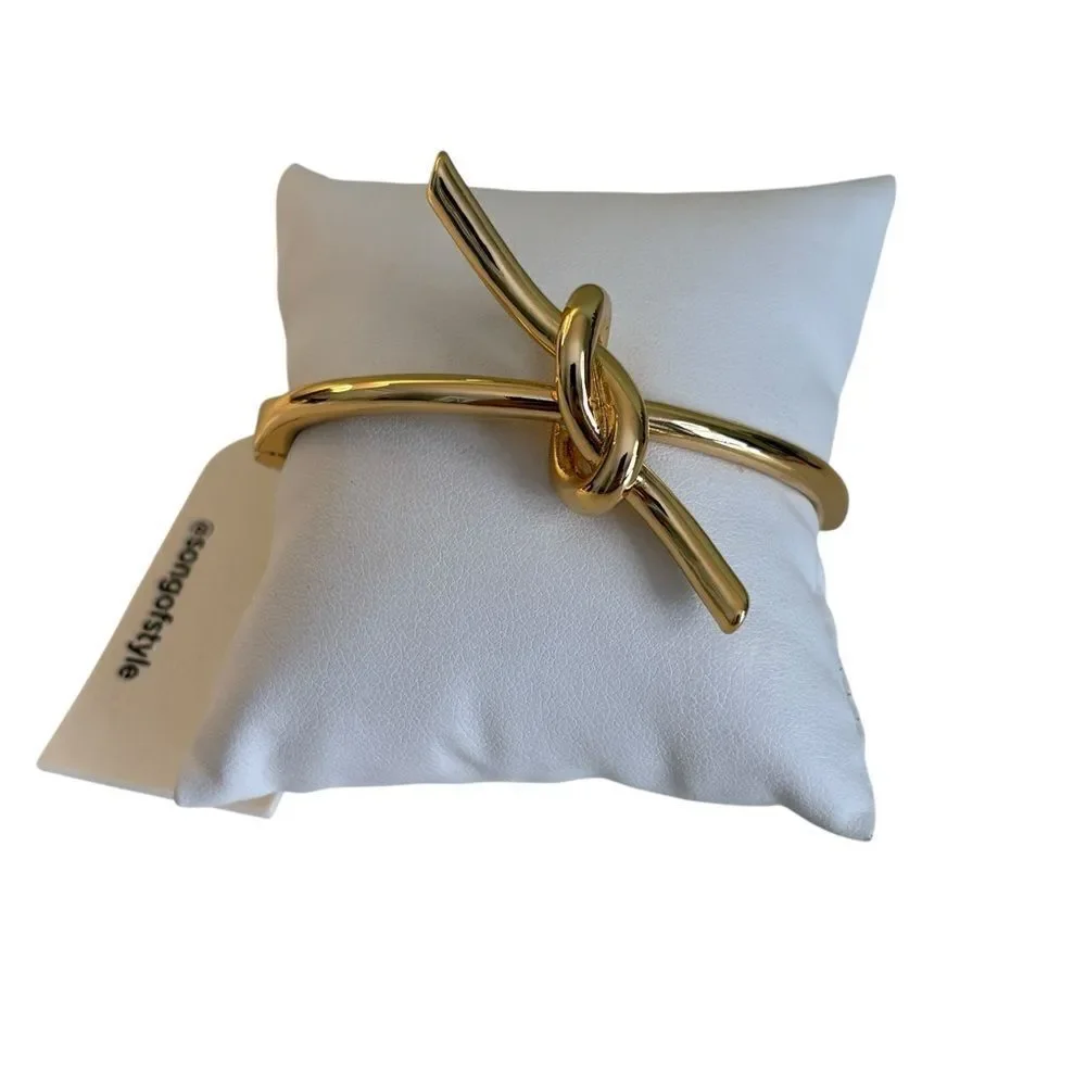 Song of Style Gold Tone Knot Cuff Bracelet.